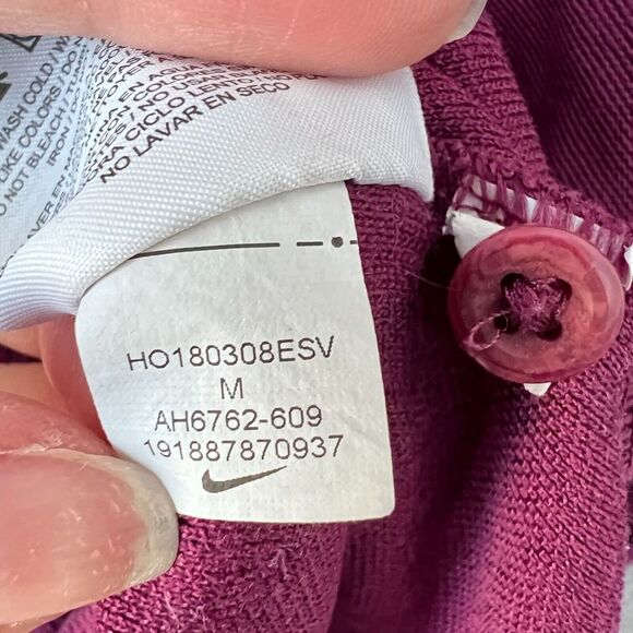 Nike Shirt Mens Medium Purple Roger Federer Short Sleeve Polo Golf Tennis Preppy - Picture 11 of 12